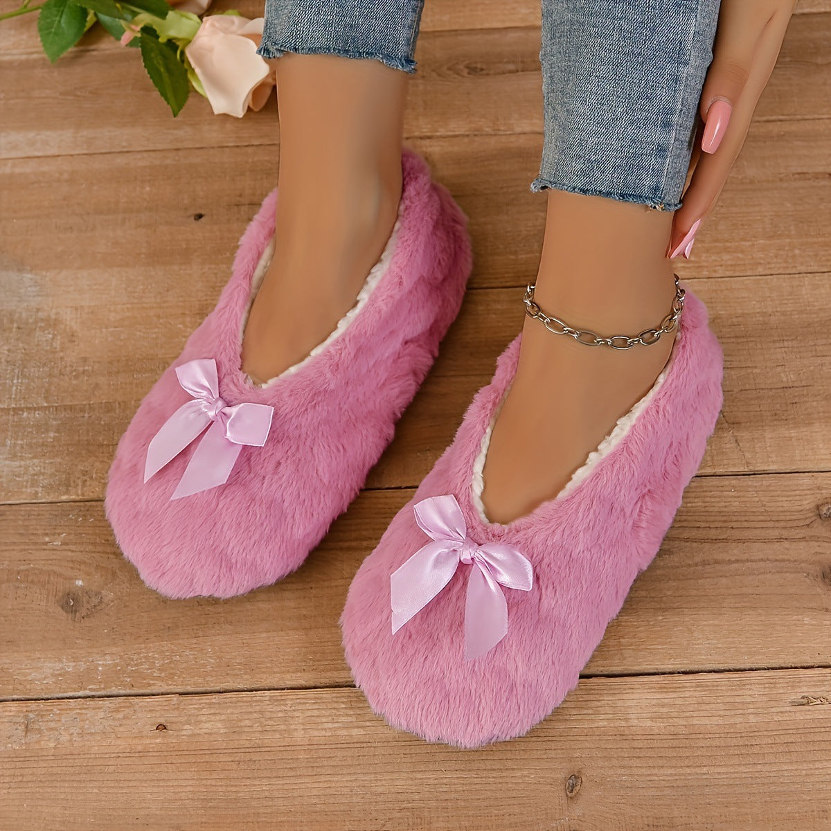 Women's Indoor Comfortable Breathable Warm Closed-toe Slippers Soft