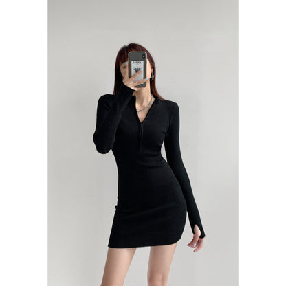 Women's Long Sleeve Knitted Tight Dress