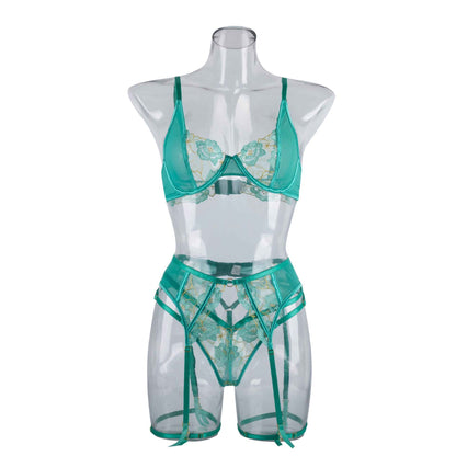 Women's Fashion Bra Set Embroidery