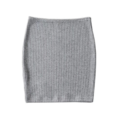 Women's Solid Color Stretch Slim Fit Hip Short Skirt