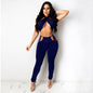Sexy Casual Fashion Solid Color Two-piece Suit