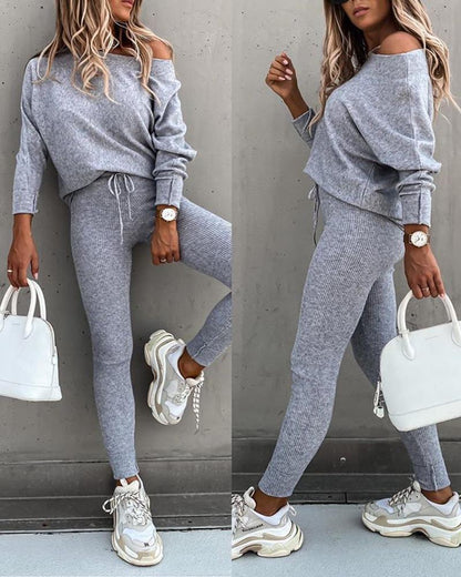 Women's off the shoulder casual suit