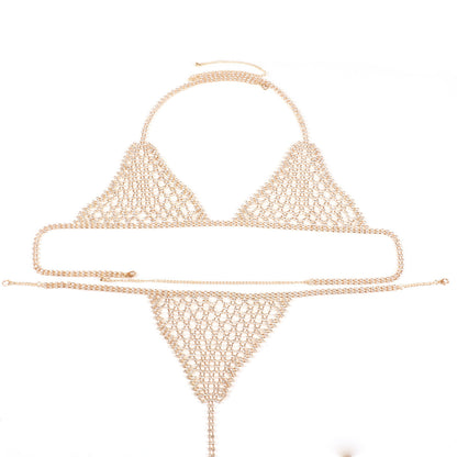 Personalized Beach Party Sexy Bikini Rhinestone Underwear Body Chains Women