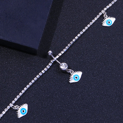 Human Piercing Devil's Eye Navel Chain