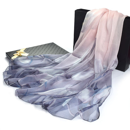 Silk Scarf Silk Summer Sunscreen Shawl Beach