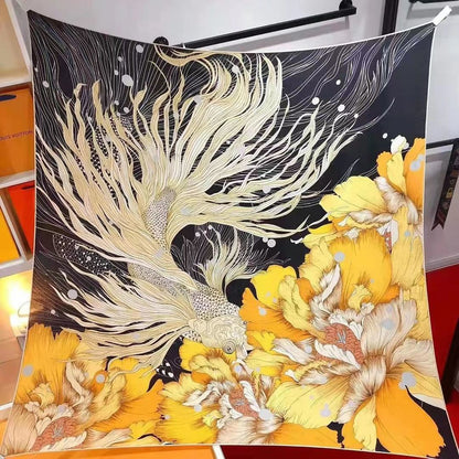 All-match Satin Square Women's Silk Scarf Shawl Beach Towel