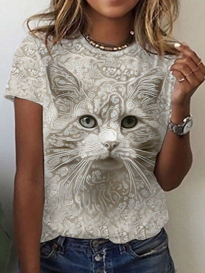 Printed Street Short Sleeve Sports T-shirt For Women