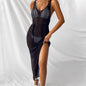 Beach Casual Solid Color Knitted Sling Knitted Hood Dress Women