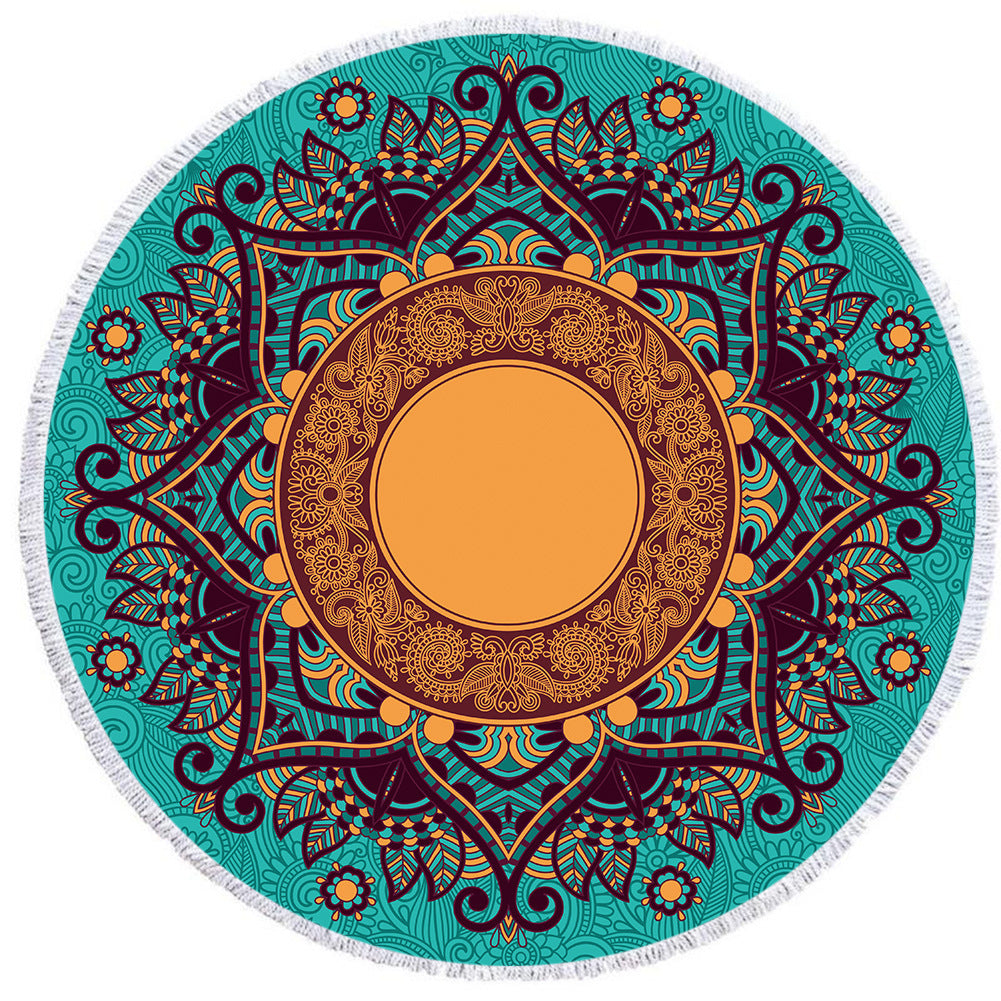 Round Printed Beach Towel Microfiber Plus Flow