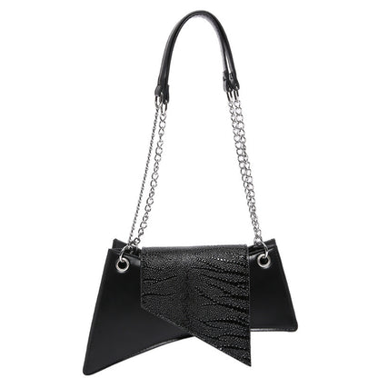 Stone Pattern Patent Leather Glossy New Square Pouch Women