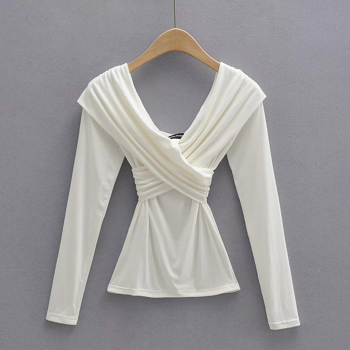Explosive sexy cross strapless slim T-shirt women