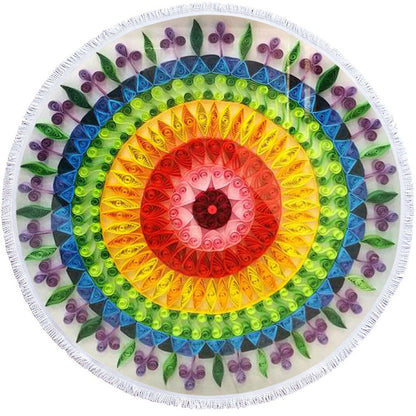 Microfiber 3D Printed Round Beach Towel