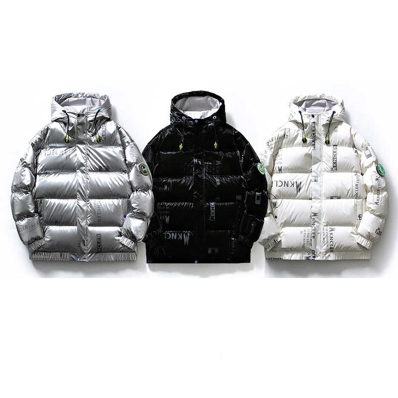 Duck Down Stand Collar Jacket Men And Women Trendy Hip Hop