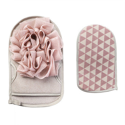 Household Double Sided Bath Towel Gloves