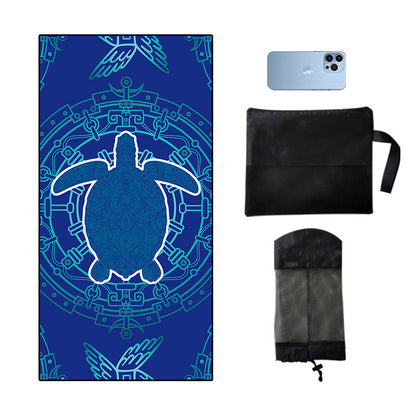 Microfiber Double Sided Fleece Reactive Print Swim Beach Towel