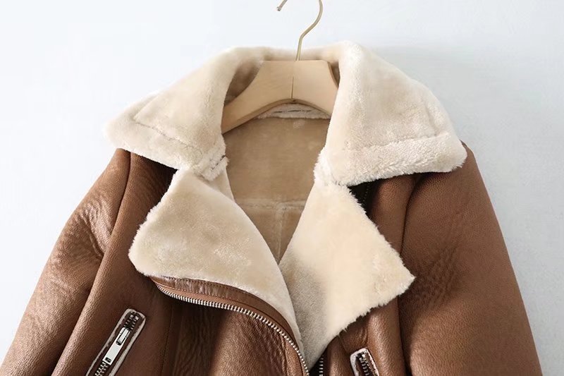 European And American Urban Leisure Lapel Fur Integrated Short Coat