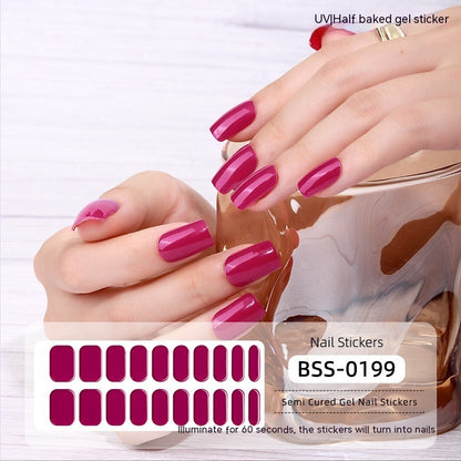 Gel Nail Stickers Pure Color UV Semi-curing Phototherapy