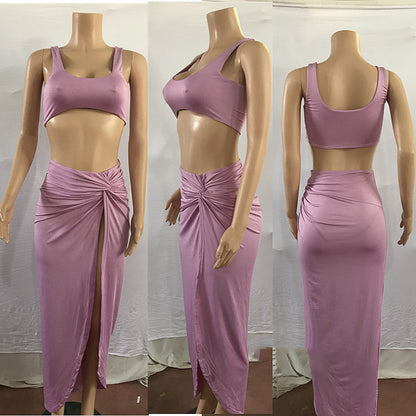 Women's Solid Color Tube Top Dress