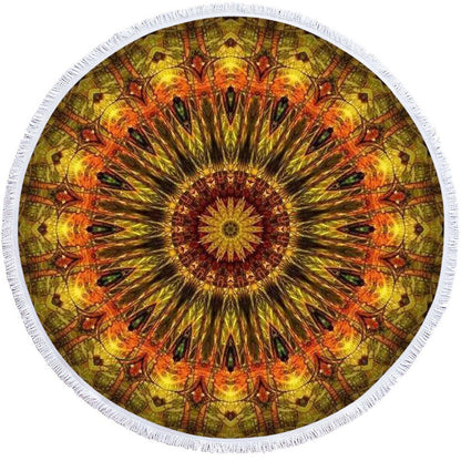 Microfiber 3D Printed Round Beach Towel