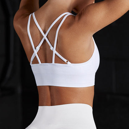 Shockproof Beauty Back Sportswear Seamless Gathering Vest Women