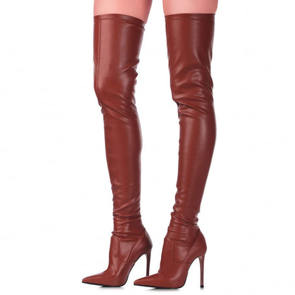 Pointed Toe High Stiletto Heel Women's Over-the-knee Stretch Boots