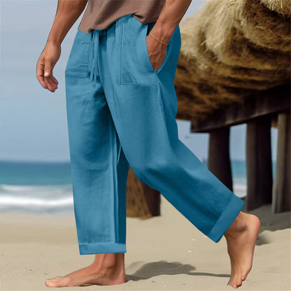 Men's Linen Pure Color Comfort Breathable Casual Pants