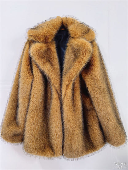 Fur Mid-length Coat Suit Warm Fur Coat