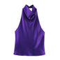 Silk Satin Texture Halter Dress