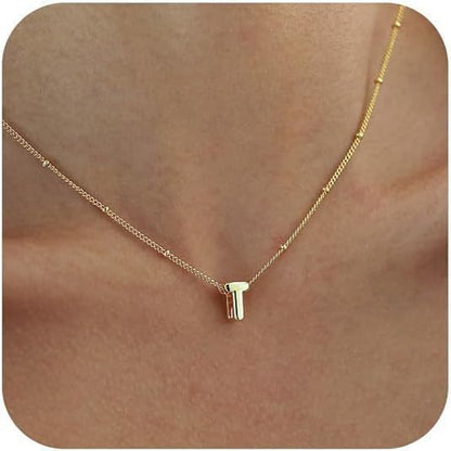 Bubble 26 Letter Necklace Stainless Steel Multi-layer Initial Letter Safety Pin