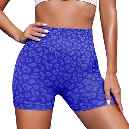 Leopard Print Yoga Shorts Hip Lifting Peach Hip Fitness Pants