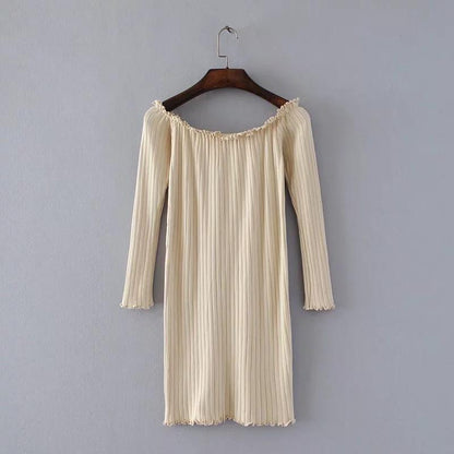 Women's Bottoming Slim Solid Color Knitted Dress