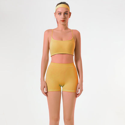 Deep V-shaped Wrinkled Butt Hip Yoga Shorts Sports Fitness