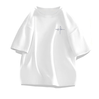 Cotton Short Sleeve T-shirt Men's Loose And Simple Printed Top