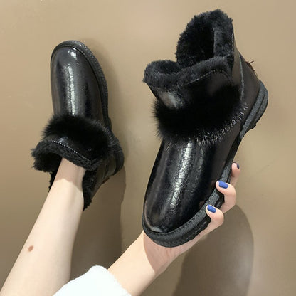 Flat-Bottomed Fashion Plus Velvet Warm Student Cotton Shoes