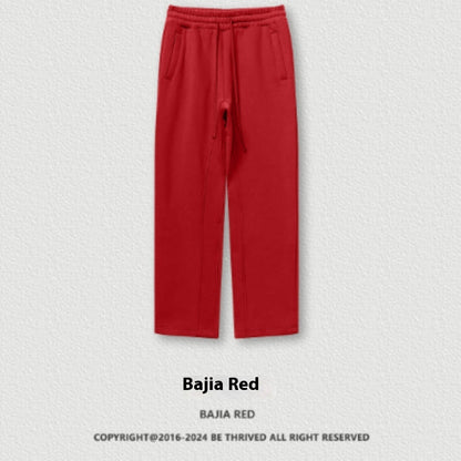 Autumn And Winter Youth Solid Color Loose Sports Pants With Thick Velvet