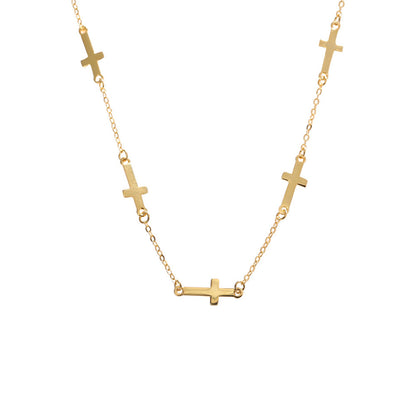 18k Gold 925 Solid Sterling Silver Women Jesus Christian Cross Pendant Necklace Trendy Charm Jewelry Graduation Gift for Girl
