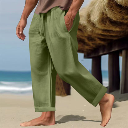 Men's Linen Pure Color Comfort Breathable Casual Pants
