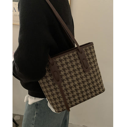 Large Bag Female Trendy Fashion Lattice Tote