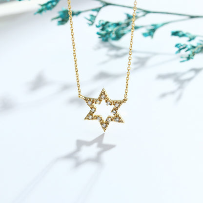 Jewelry Hexagon Star Necklace Clavicle Chain