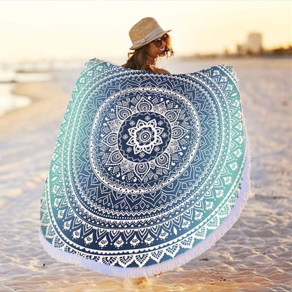 Microfiber Beach Quick-drying Tassel Printed Shawl