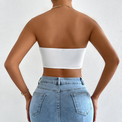 Sexy Backless Retro Tube Top Short Type