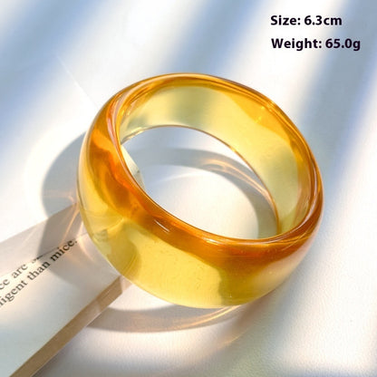 Resin Open Transparent Geometric Brown Bracelet For Women