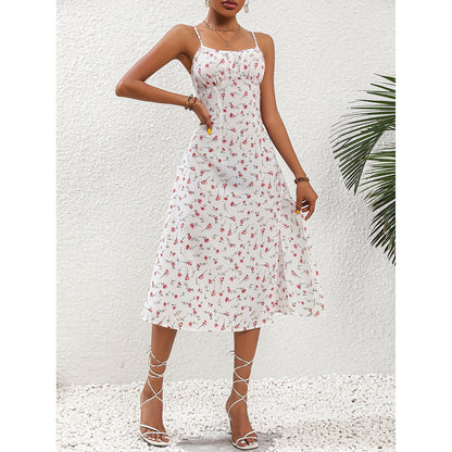 New Polka Dot  Dress Summer Sexy Split Long Dresses For Womens Clothing