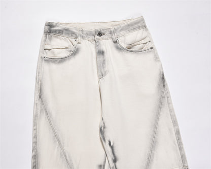 Fashion Printed Lines Straight-leg Trousers Men