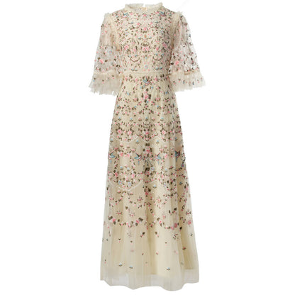 Luxury Embroidery Beads Dress Women
