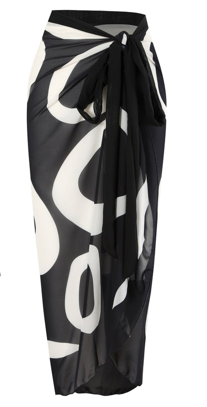 Women's Two-piece Swimsuit Bikini Wrap Skirt Suit One-shoulder Sexy