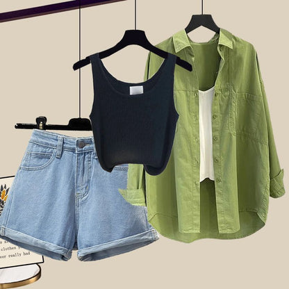 Summer Mint Man Style Dopamine Wear Match Suit Women