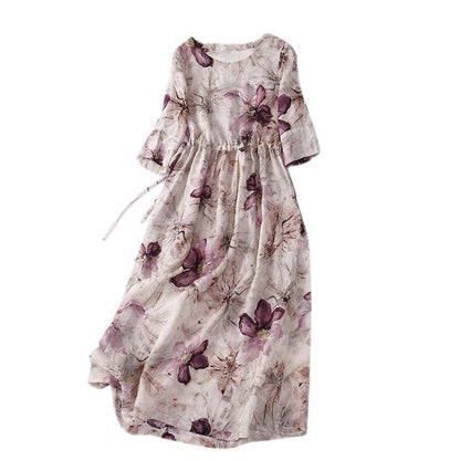 Artistic Retro Half-length Sleeve Dress Women
