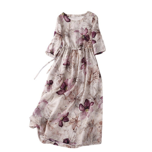 Artistic Retro Half-length Sleeve Dress Women