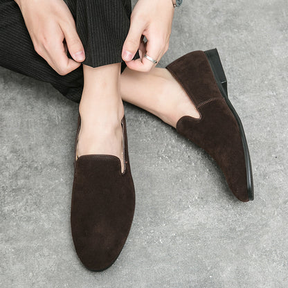 British Leather Shoes Matte Leather Gommino Men